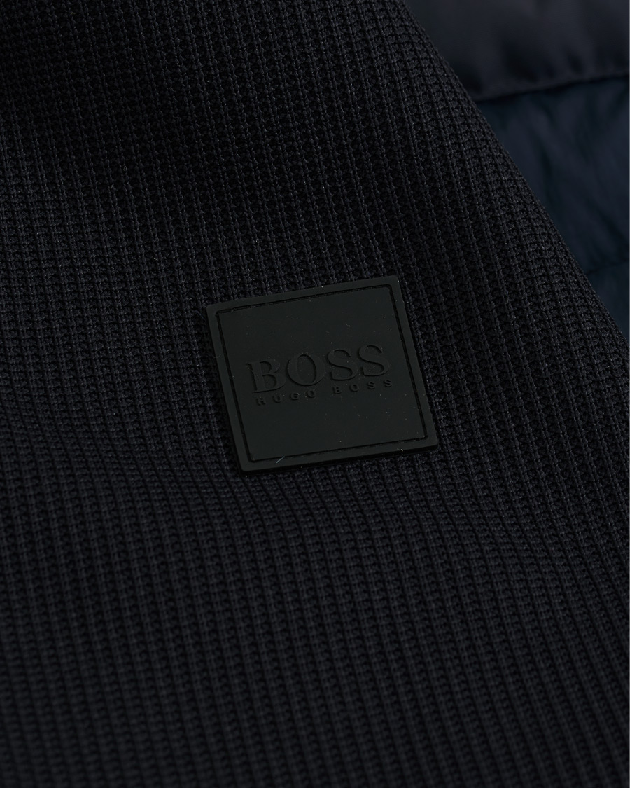 Herren | Jacken | BOSS BLACK | BOSS Celran Garment Dyed Nylon Hybrid Jacket Dark Blue