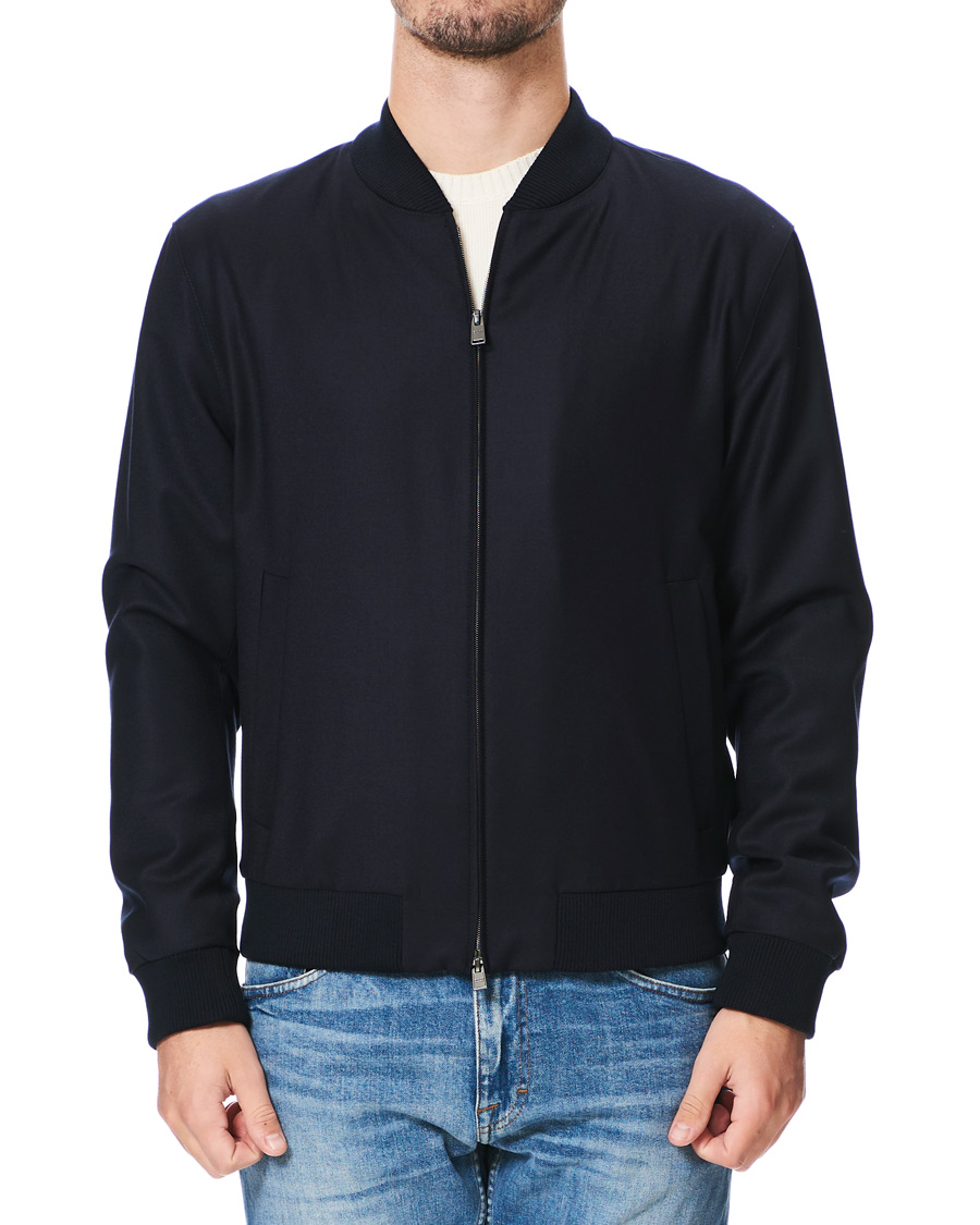 Herren | Jacken | BOSS BLACK | BOSS Nolwin Flannel Bomber Jacket Dark Blue