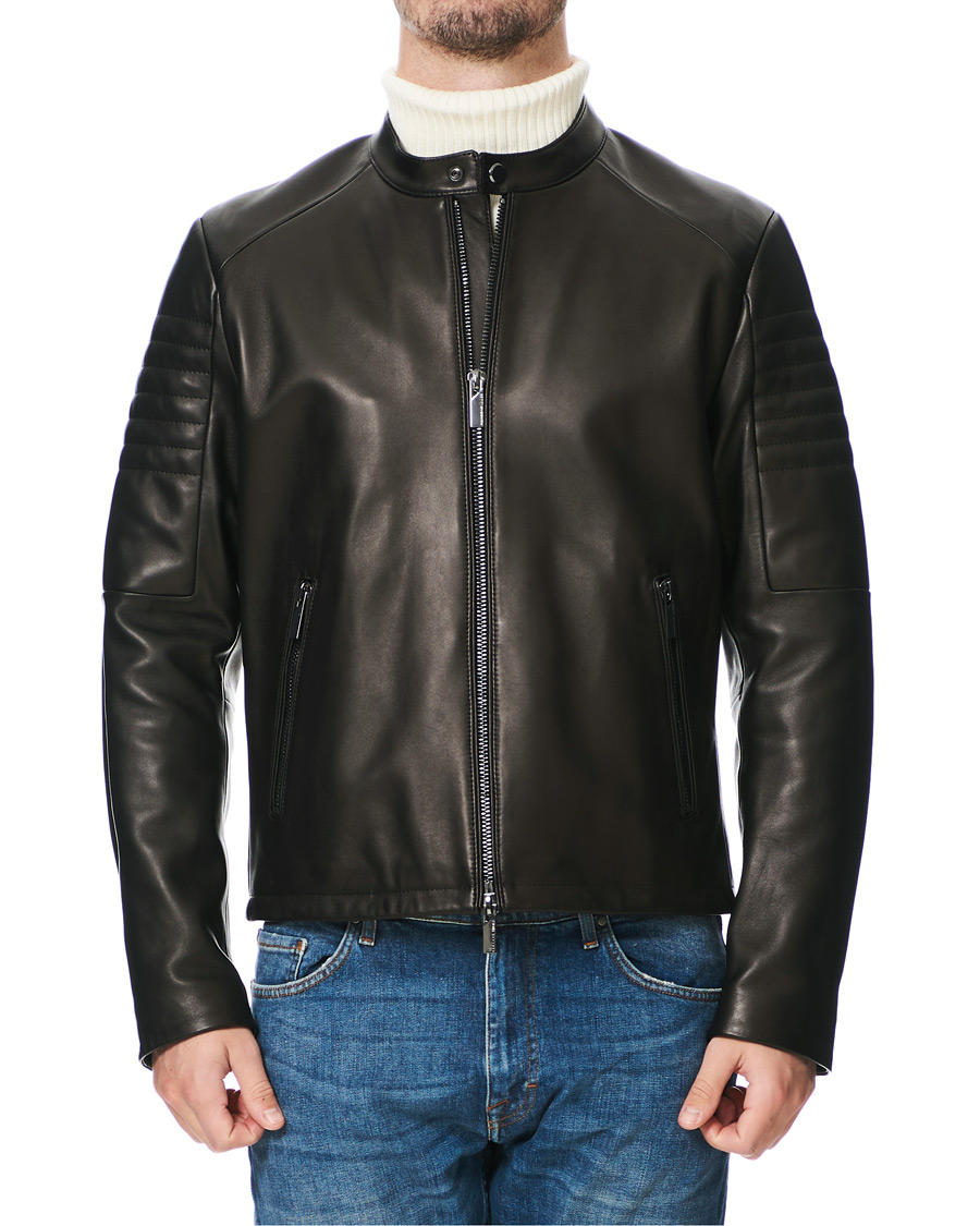 Herren | Jacken | BOSS BLACK | BOSS Porsche Capsule Noptem Leather Jacket Black
