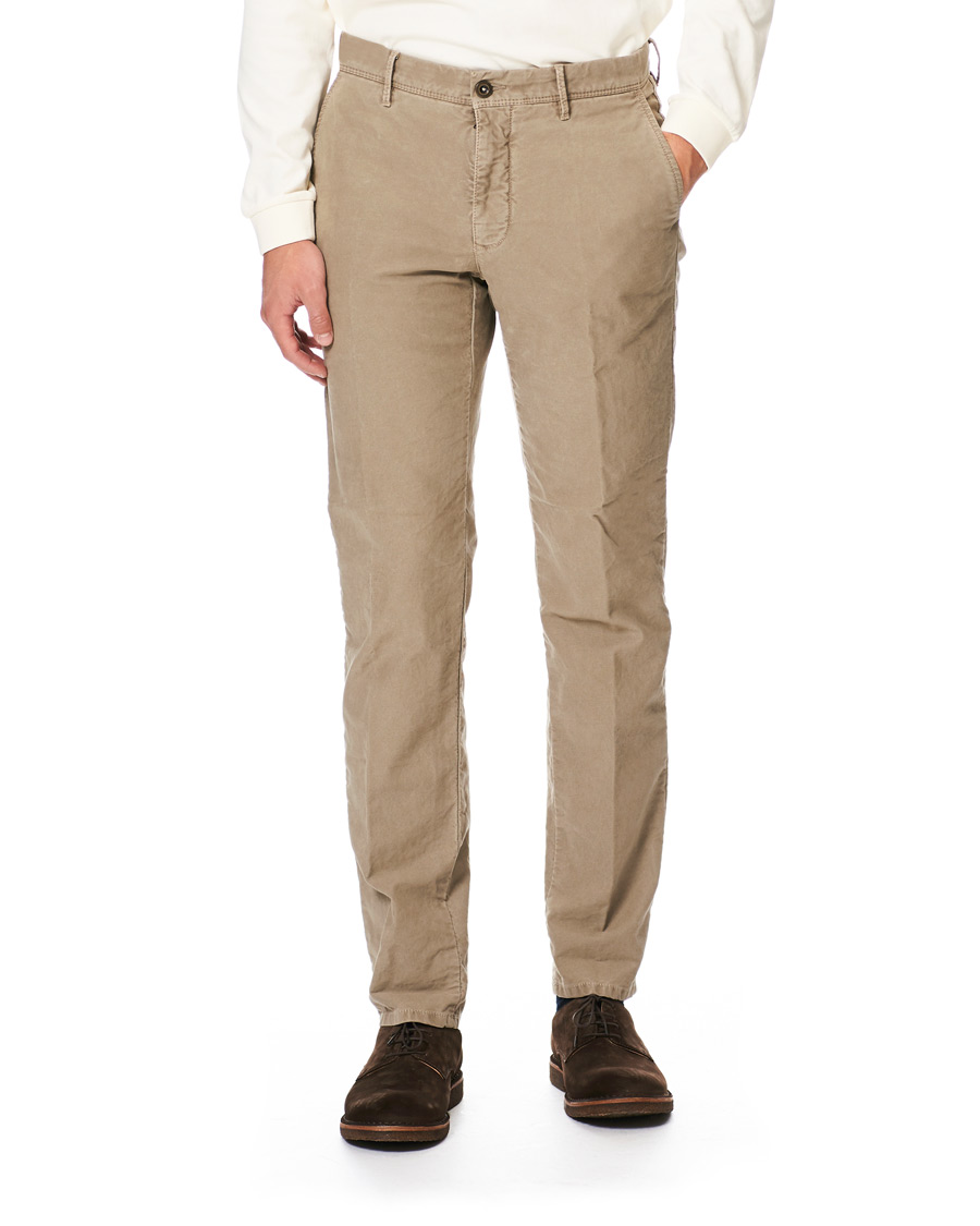 Herren | Hosen | Incotex | Regular Fit Garment Dyed Washed Slacks Beige