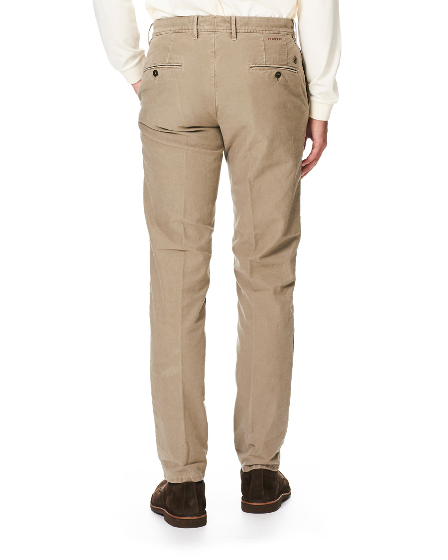 Herren | Hosen | Incotex | Regular Fit Garment Dyed Washed Slacks Beige