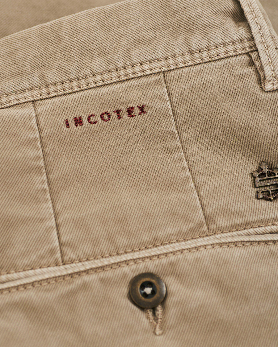 Herren | Hosen | Incotex | Regular Fit Garment Dyed Washed Slacks Beige