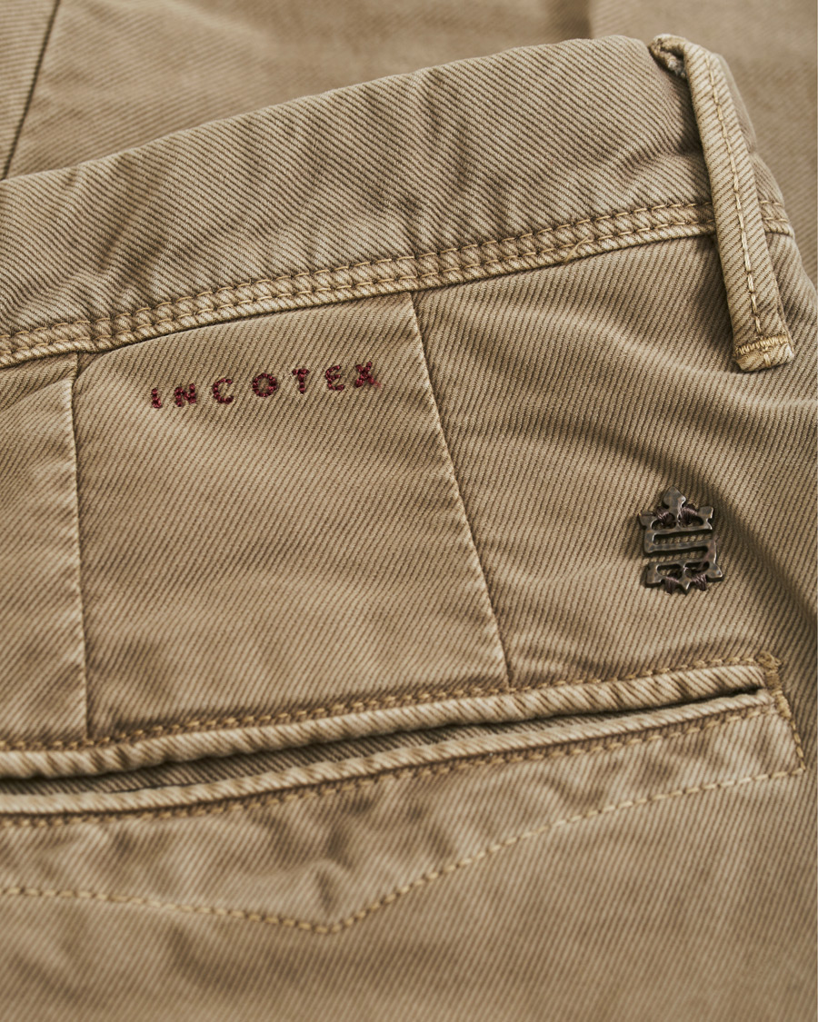 Herren | Hosen | Incotex | Slim Fit Garment Dyed Washed Slacks Beige