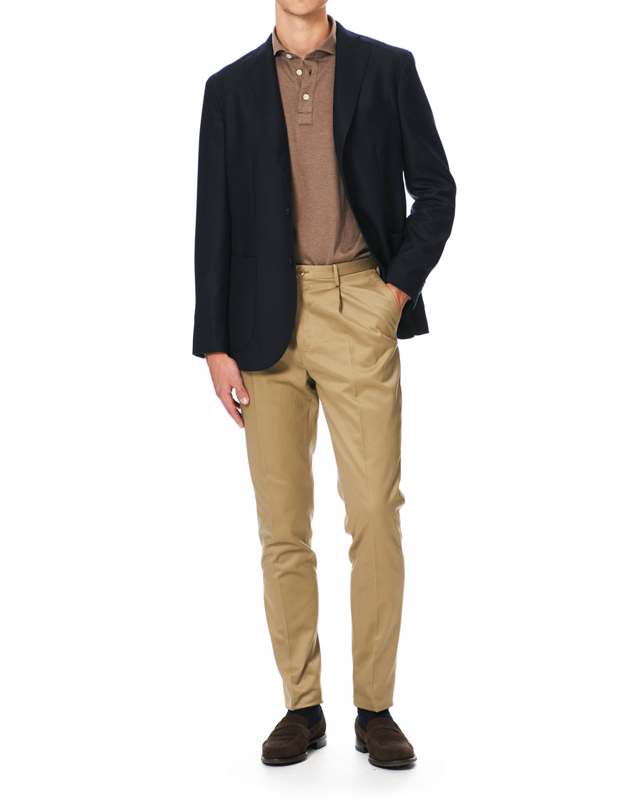 Herren | Hosen | Incotex | Slim Pleated Cotton Chinos Khaki