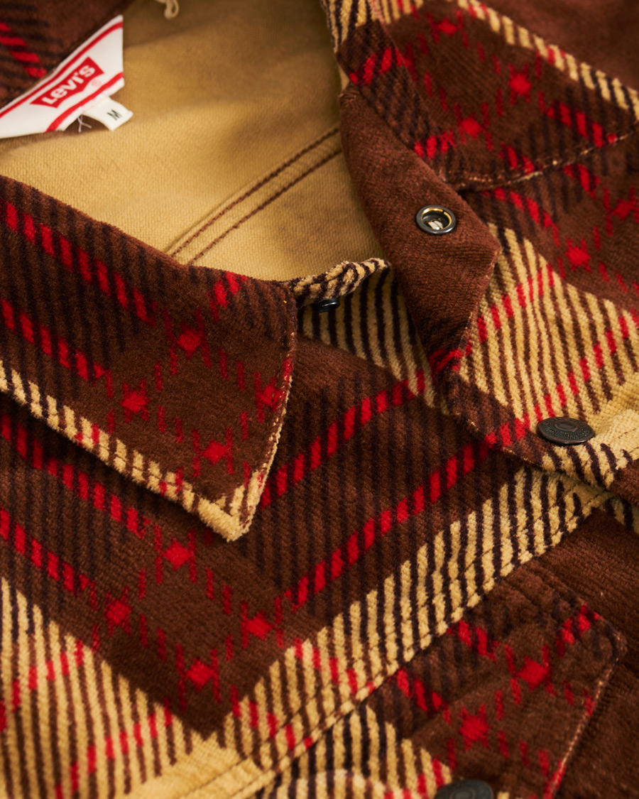 Herren | Jacken | Levi's Vintage Clothing | Plaid Corduroy Trucket Jacket Oxblood Plaid Purple