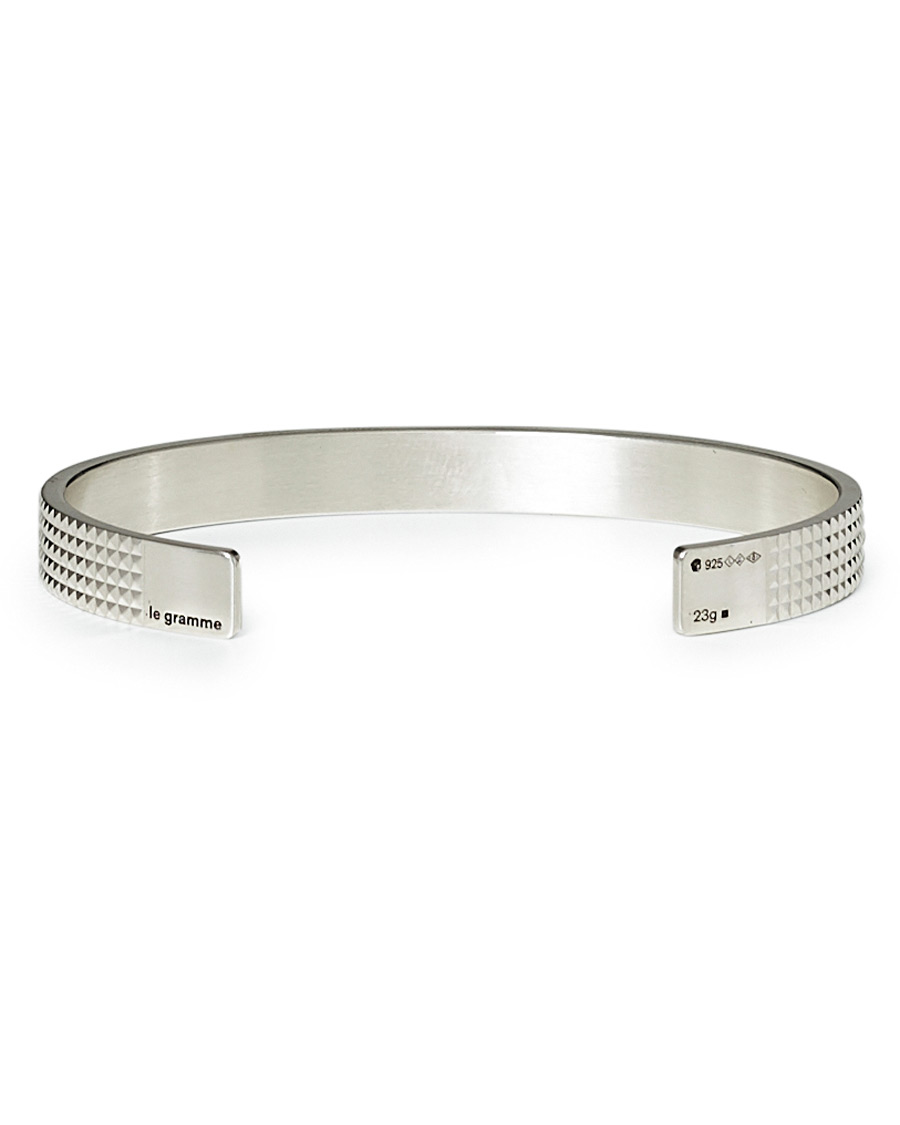 Herren | LE GRAMME Guilloche Pyramid Bracelet Sterling Silver 23g | LE GRAMME | Guilloche Pyramid Bracelet Sterling Silver 23g