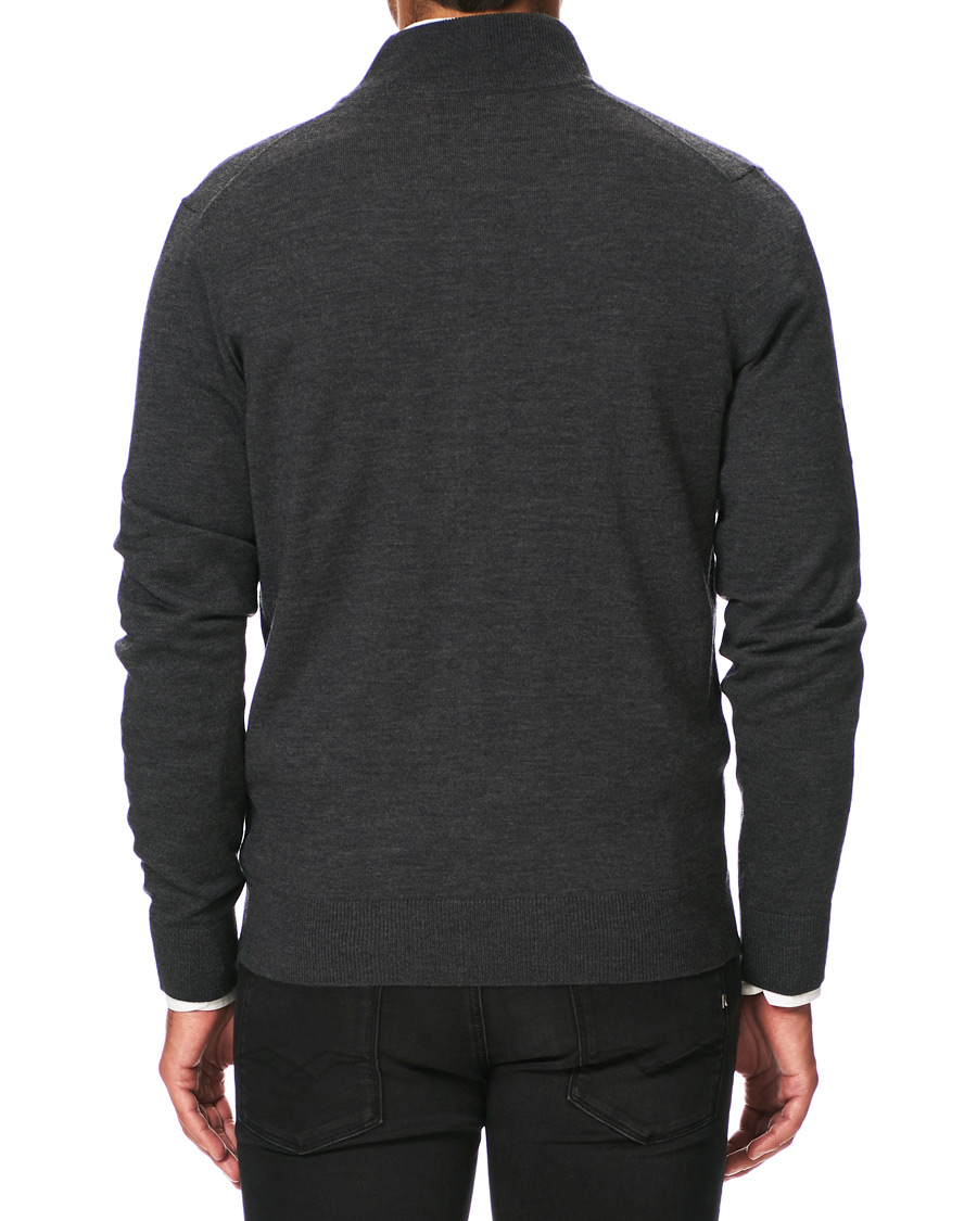 Herren | Pullover | Morris | Merino Full Zip Dark Grey