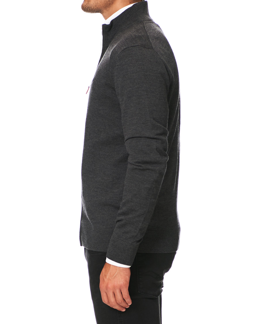 Herren | Pullover | Morris | Merino Full Zip Dark Grey