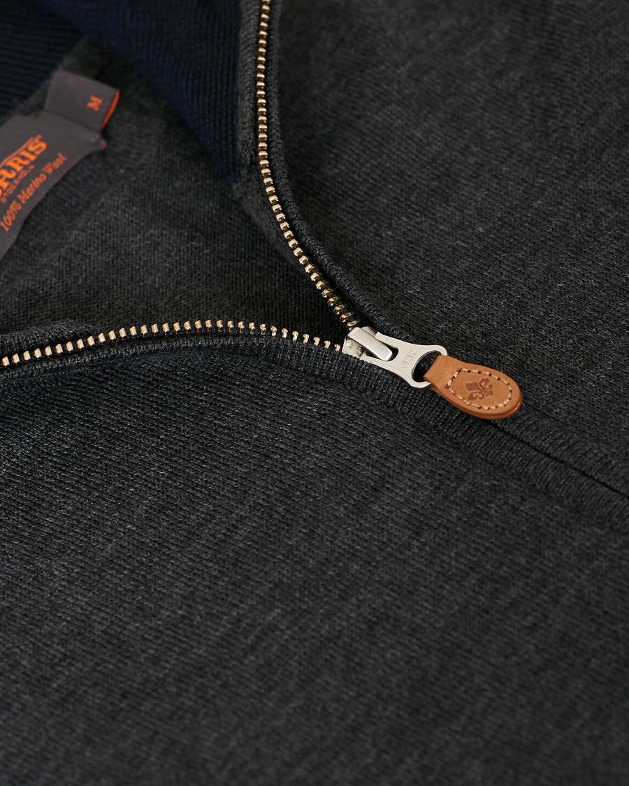 Herren | Pullover | Morris | Merino Full Zip Dark Grey