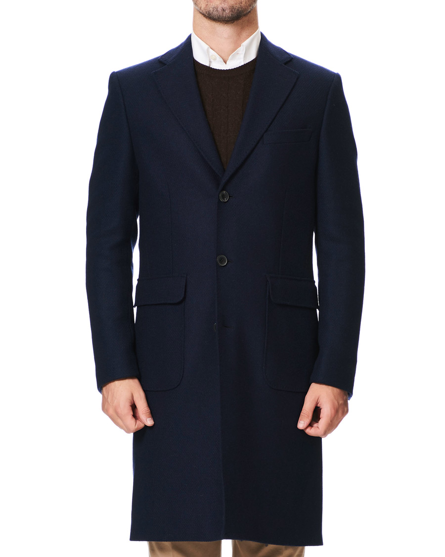Herren | Jacken | Morris Heritage | Structured Wool Patch Pocket Coat Navy