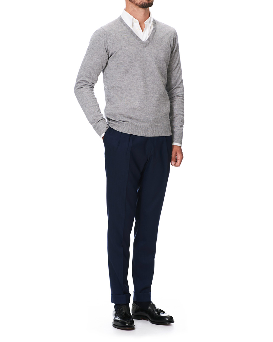 Herren | Pullover | Morris Heritage | Heritage V-Neck Grey