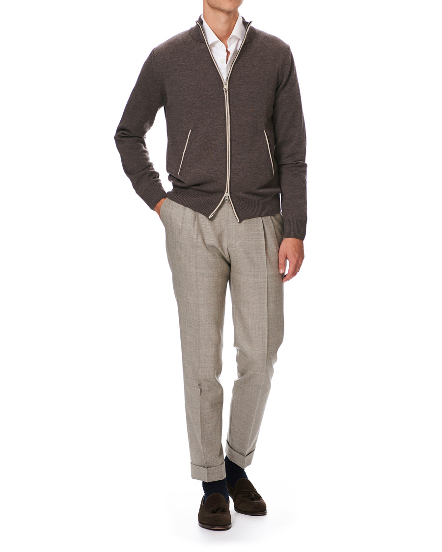 Herren | Pullover | Morris Heritage | Heritage 2 Way Zip Cardigan Brown