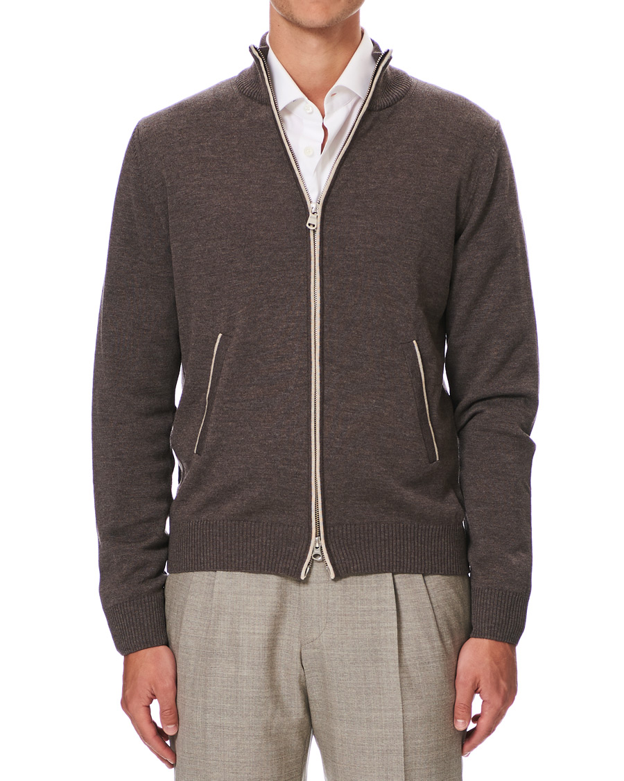 Herren | Pullover | Morris Heritage | Heritage 2 Way Zip Cardigan Brown