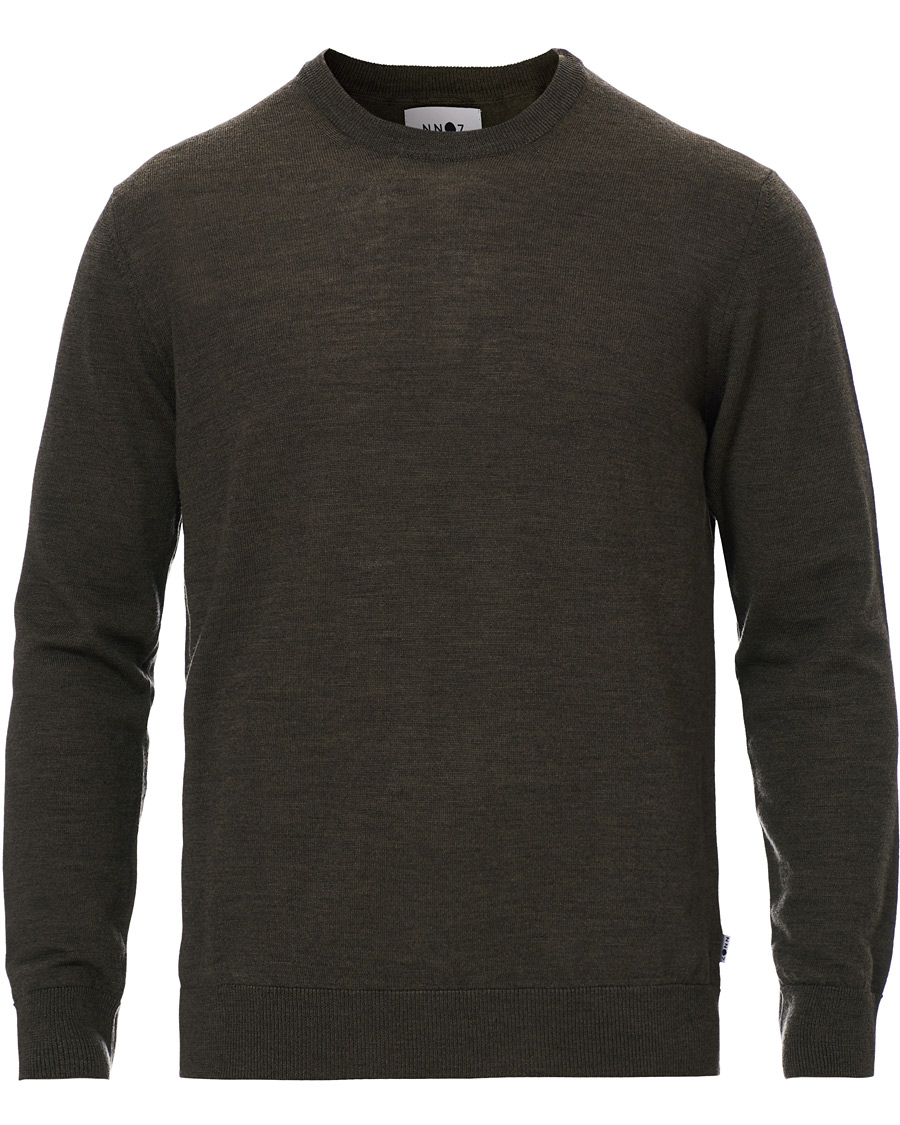 Herren | Pullover | NN07 | Ted Merino Crew Neck Pullover Army Green