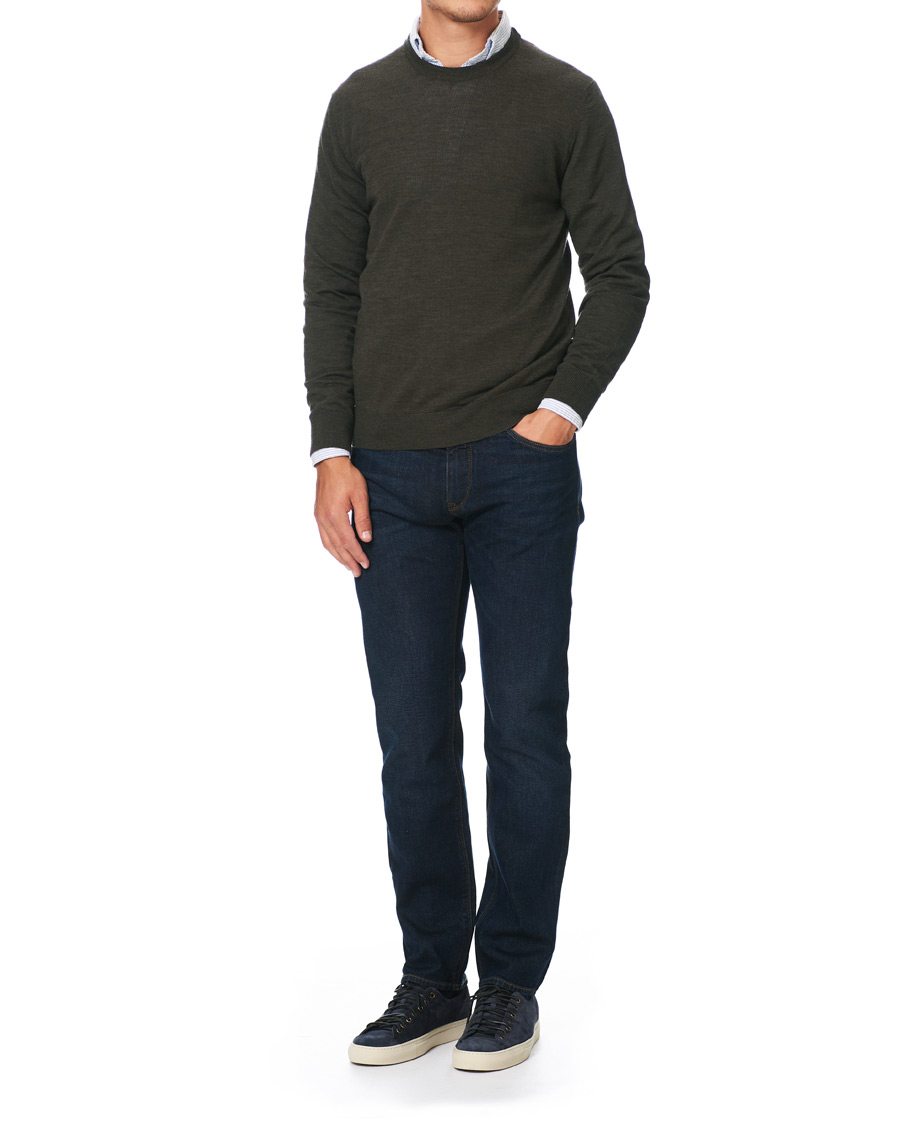 Herren | Pullover | NN07 | Ted Merino Crew Neck Pullover Army Green