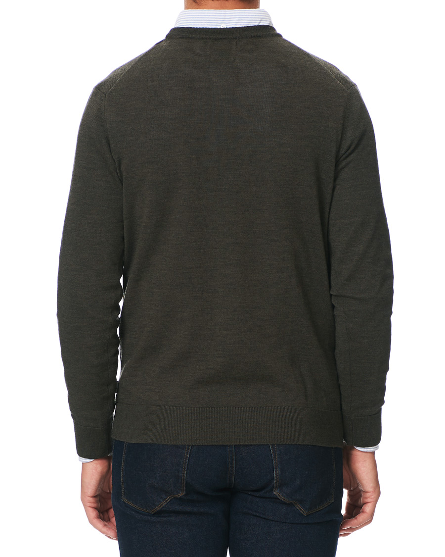 Herren | Pullover | NN07 | Ted Merino Crew Neck Pullover Army Green