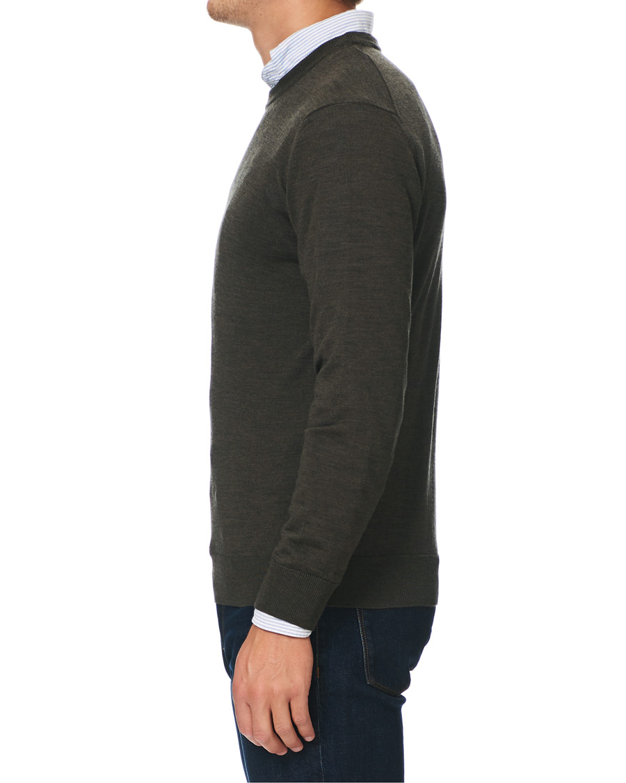 Herren | Pullover | NN07 | Ted Merino Crew Neck Pullover Army Green