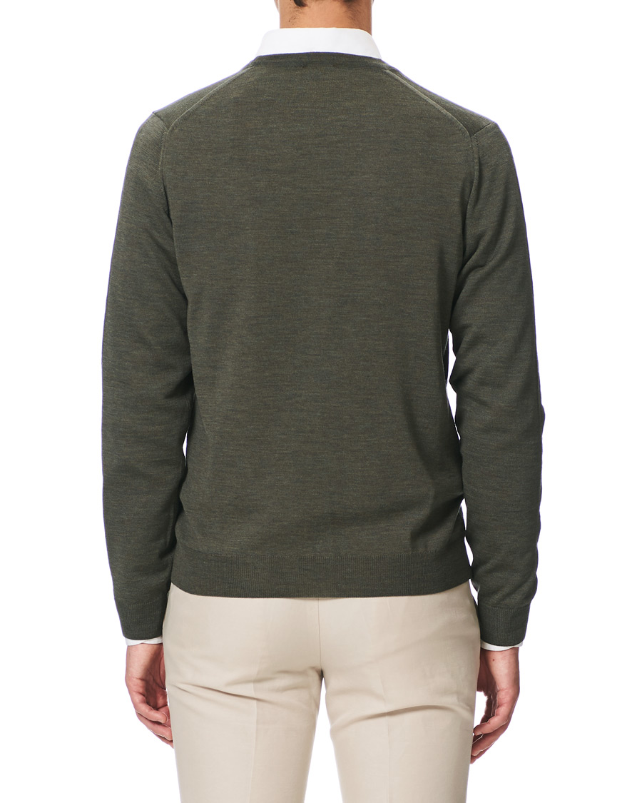 Herren | Pullover | Stenströms | Merino Zegna Knitted Cardigan Green