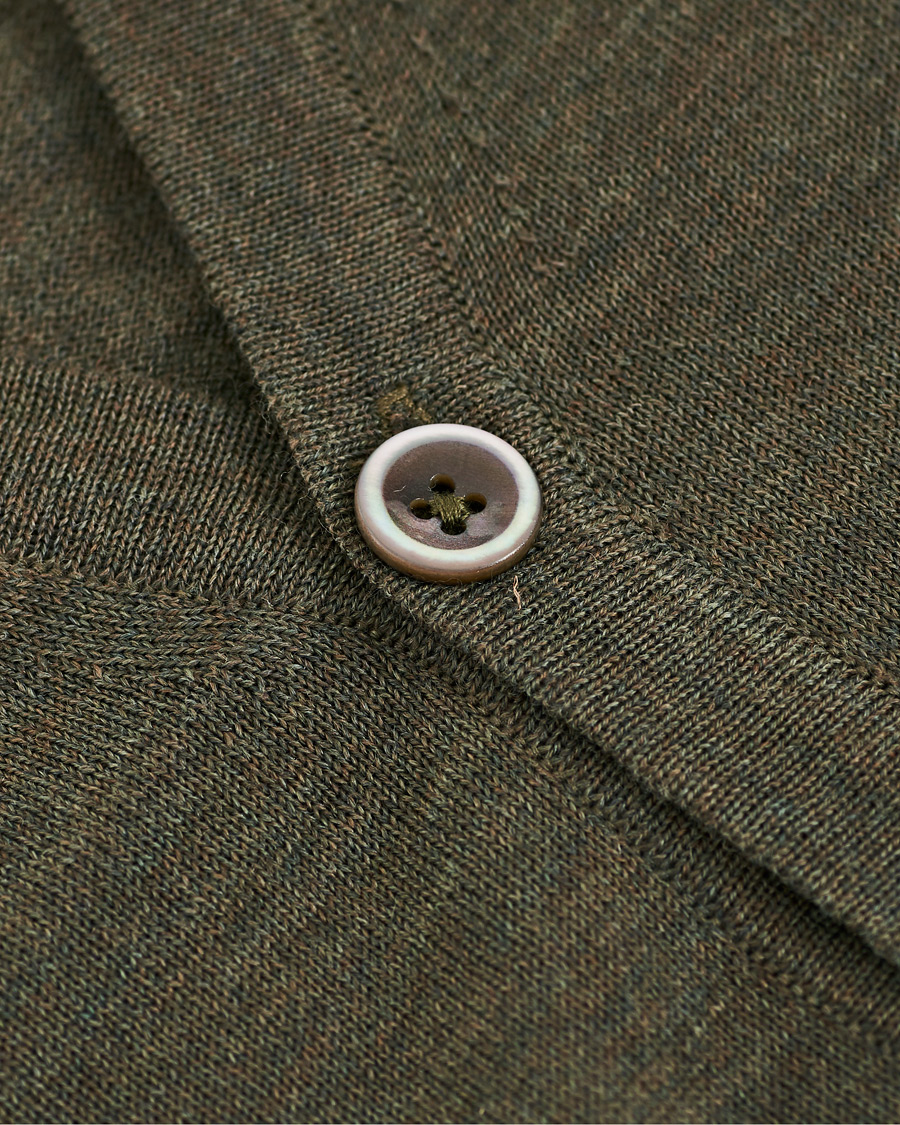 Herren | Pullover | Stenströms | Merino Zegna Knitted Cardigan Green