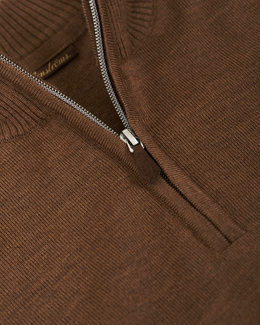 Herren | Pullover | Stenströms | Merino Half Zip Camel