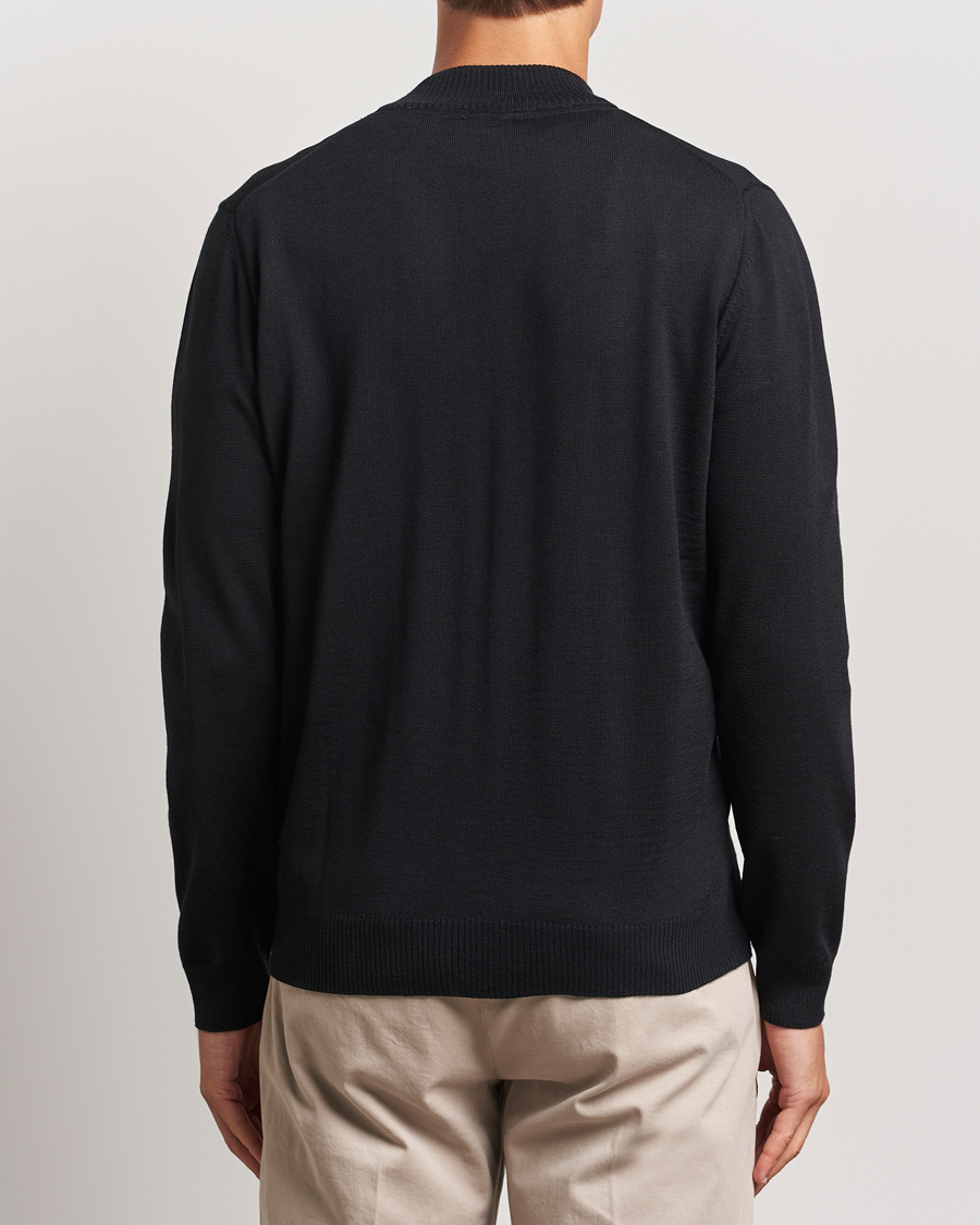 Herren | Pullover | Stenströms | Merino Full Zip Black