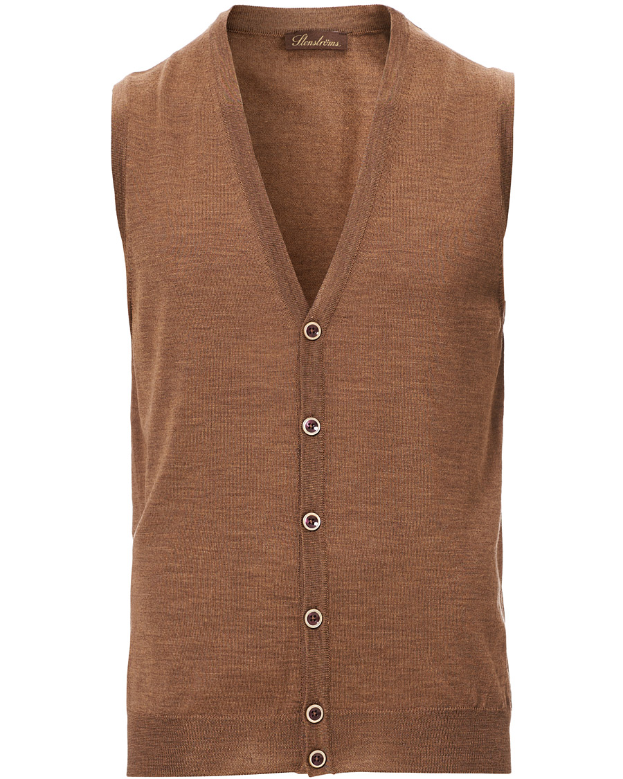 Herren | Pullover | Stenströms | Merino Slipover Camel
