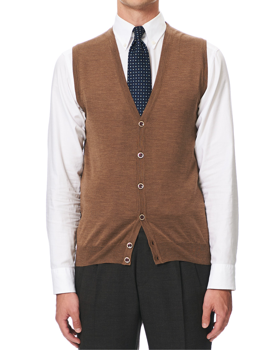 Herren | Pullover | Stenströms | Merino Slipover Camel