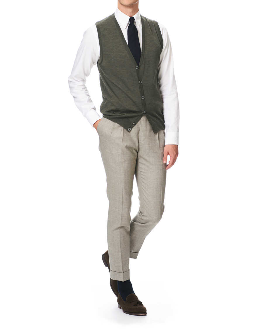 Herren | Pullover | Stenströms | Merino Slipover Green