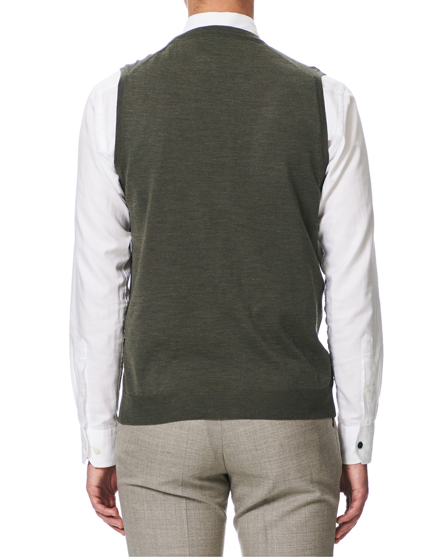 Herren | Pullover | Stenströms | Merino Slipover Green