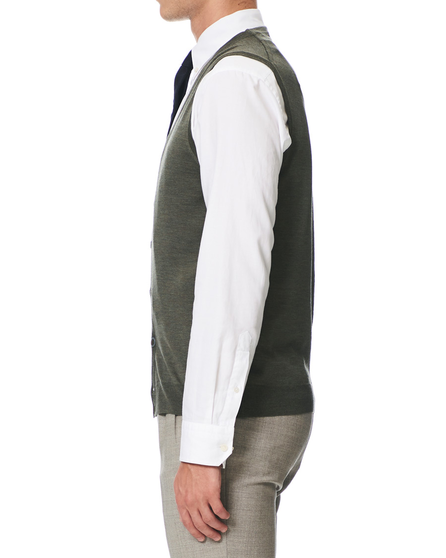Herren | Pullover | Stenströms | Merino Slipover Green