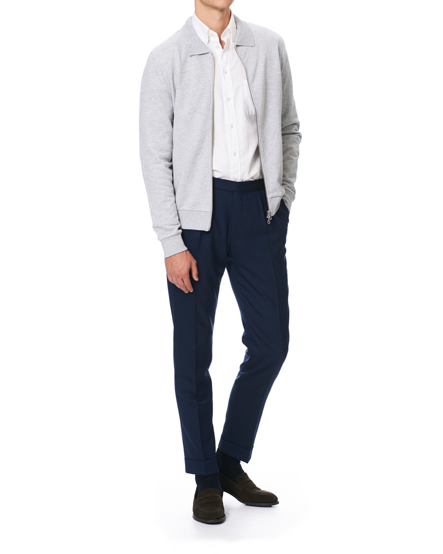 Herren | Pullover | Stenströms | Cotton College Zip Cardigan Grey