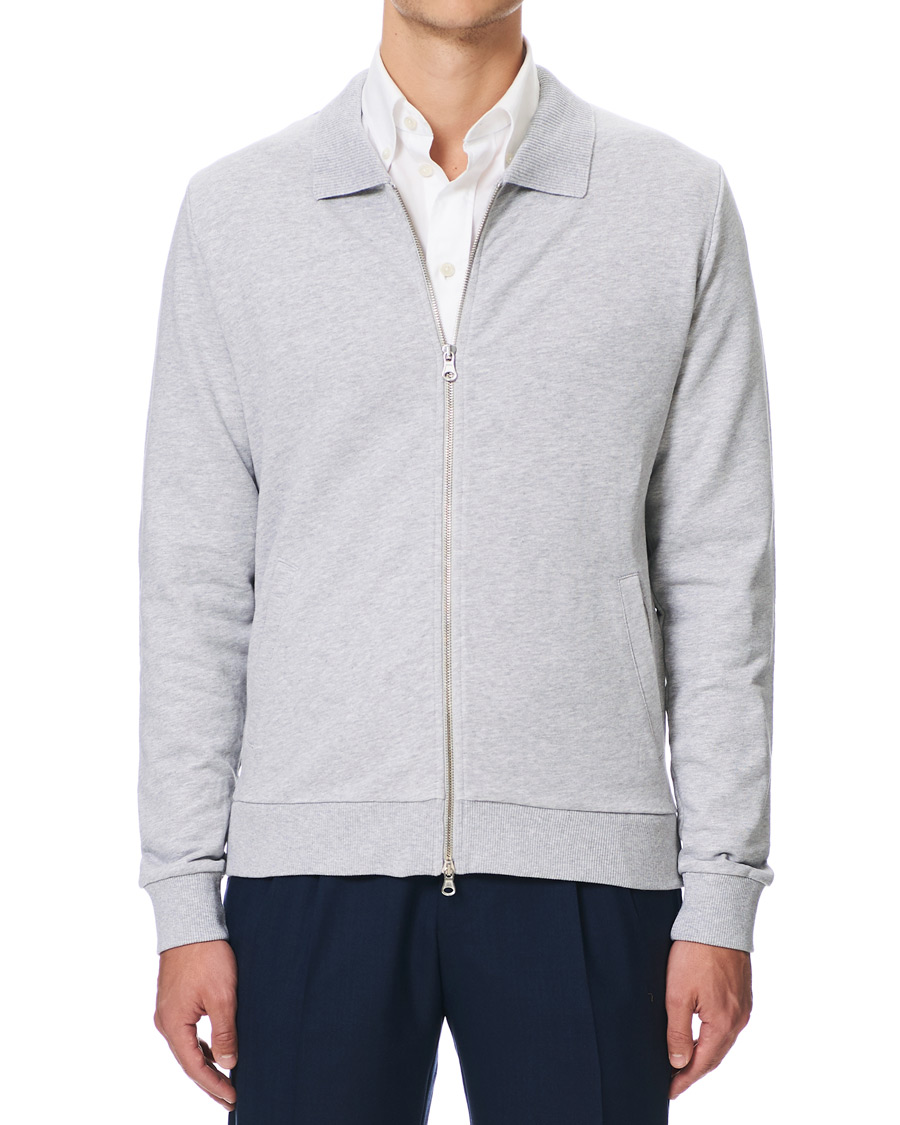 Herren | Pullover | Stenströms | Cotton College Zip Cardigan Grey