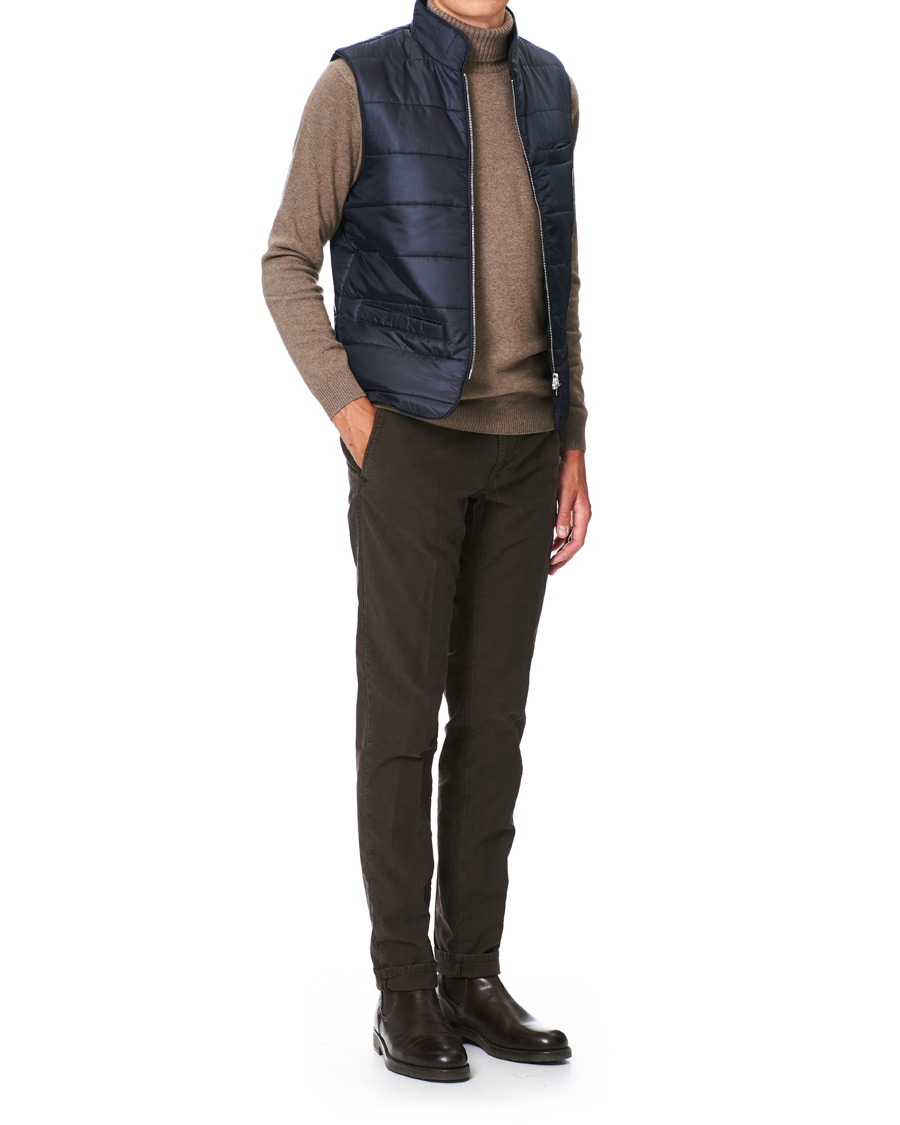 Herren | Jacken | Stenströms | Quilted Houndstooth Vest Navy