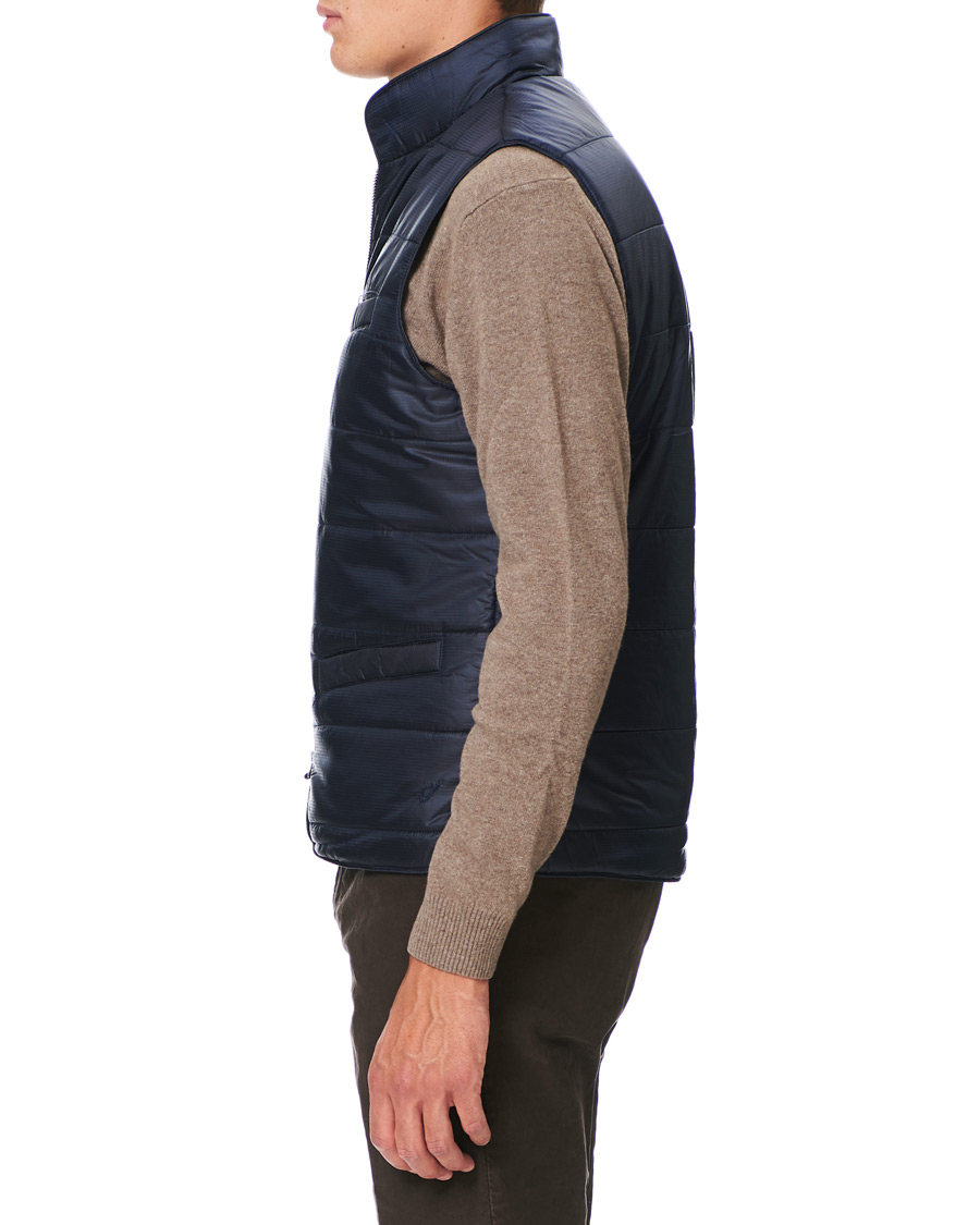 Herren | Jacken | Stenströms | Quilted Houndstooth Vest Navy