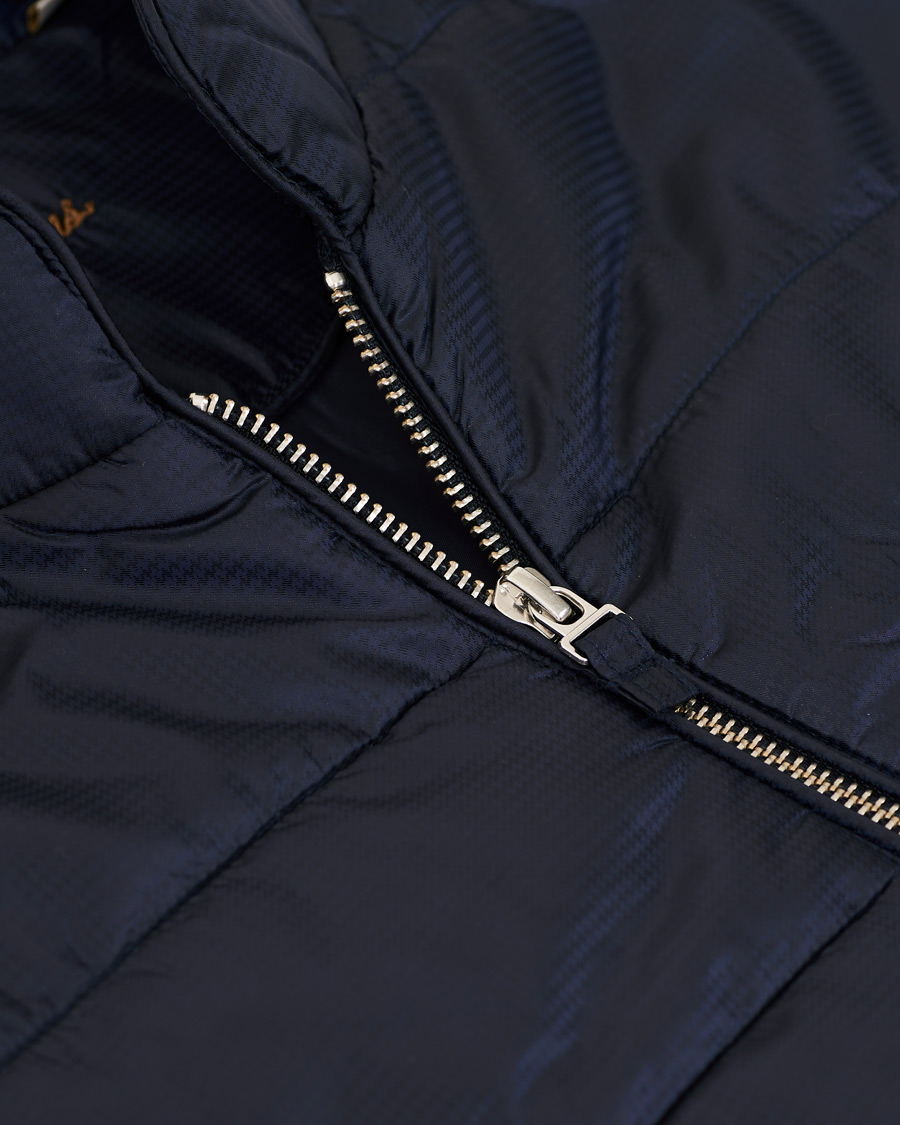 Herren | Jacken | Stenströms | Quilted Houndstooth Vest Navy