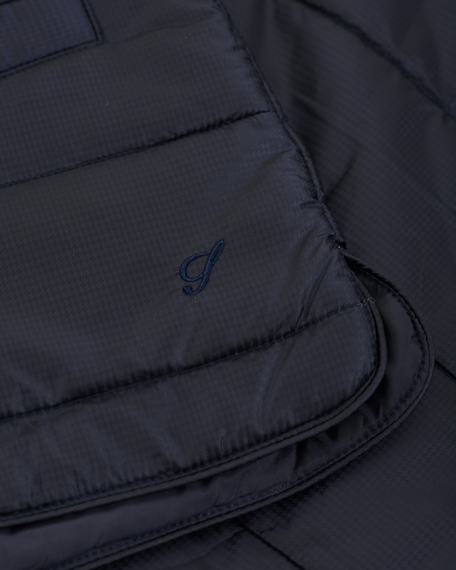 Herren | Jacken | Stenströms | Quilted Houndstooth Vest Navy