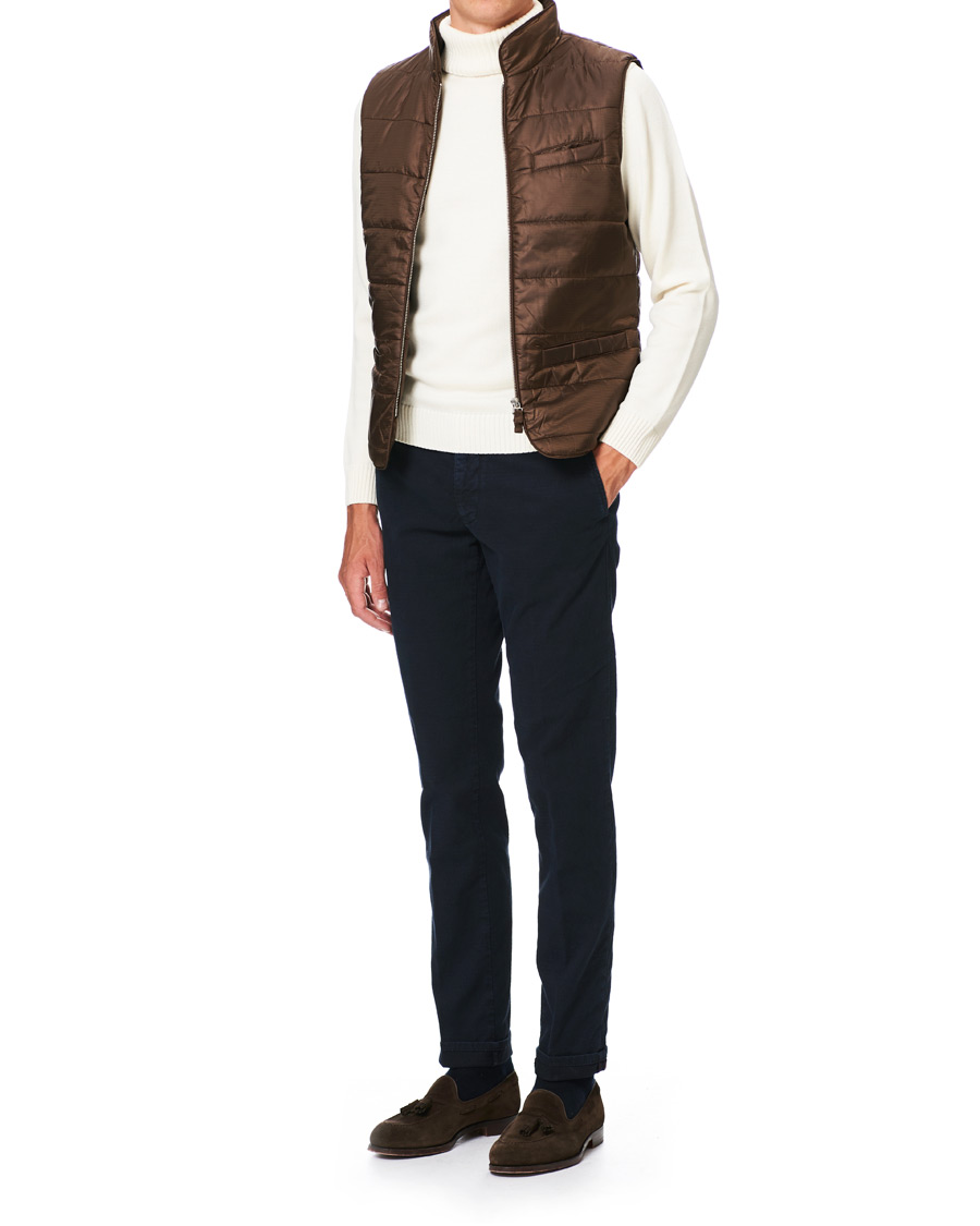 Herren | Jacken | Stenströms | Quilted Houndstooth Vest Brown