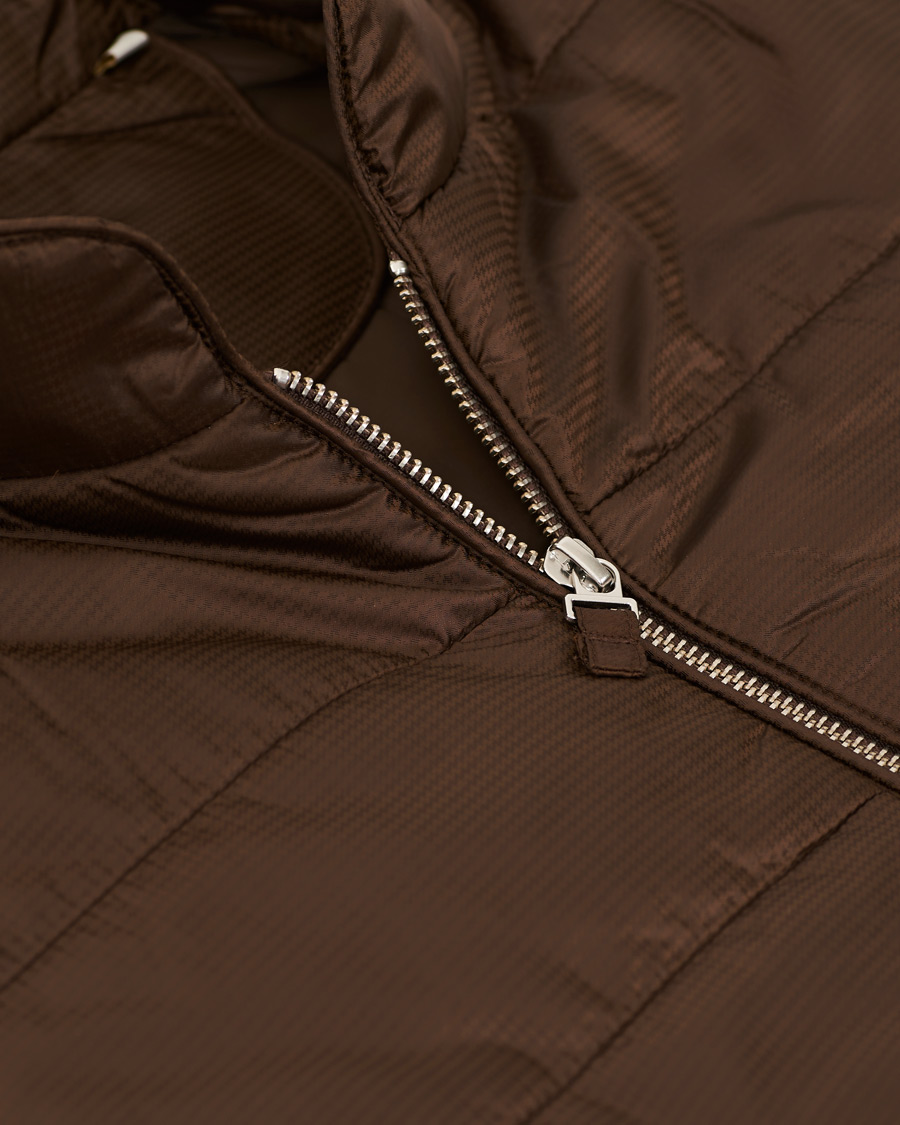 Herren | Jacken | Stenströms | Quilted Houndstooth Vest Brown