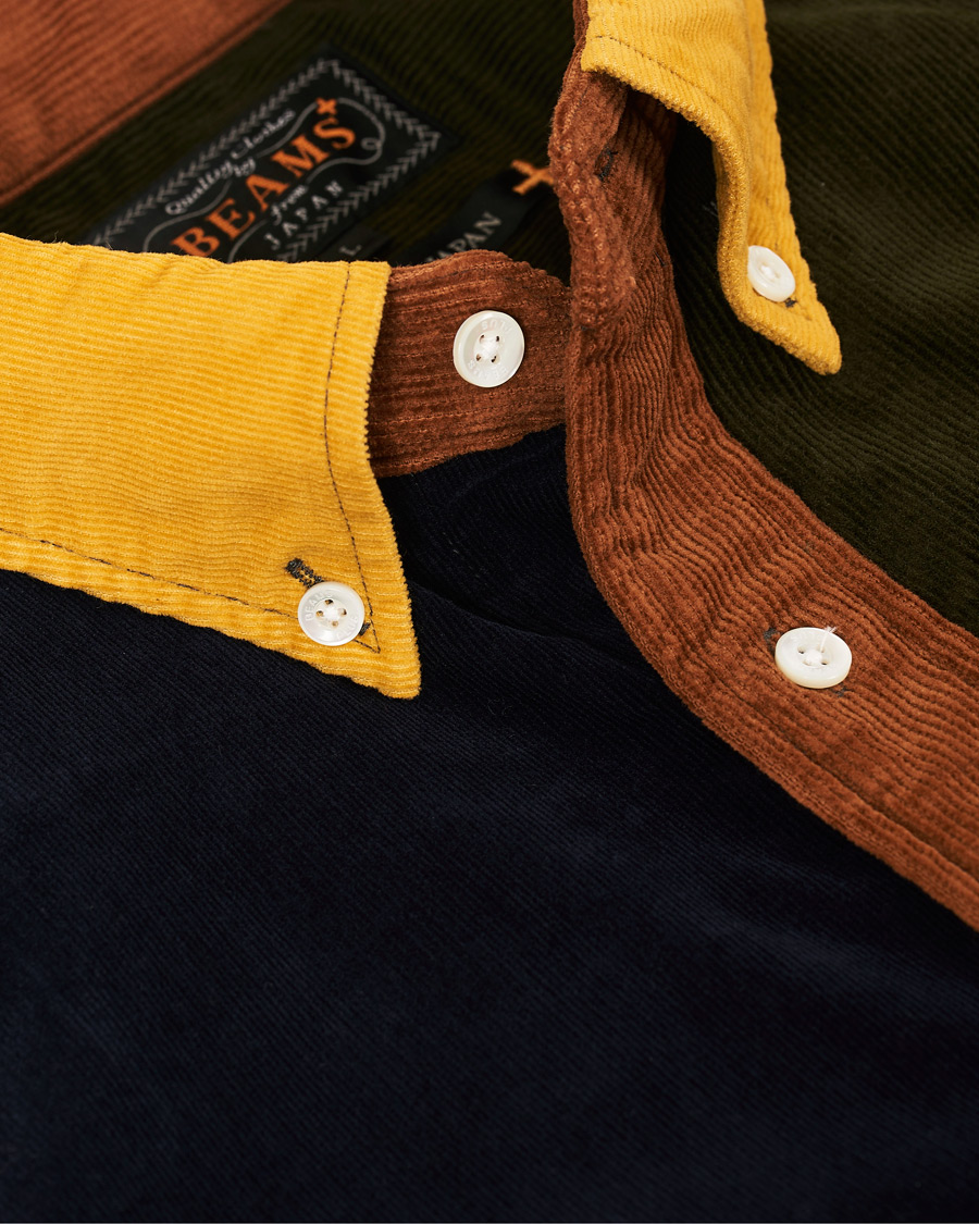 Herren | Hemden | BEAMS PLUS | Corduroy Patchwork Button Down Shirt Yellow