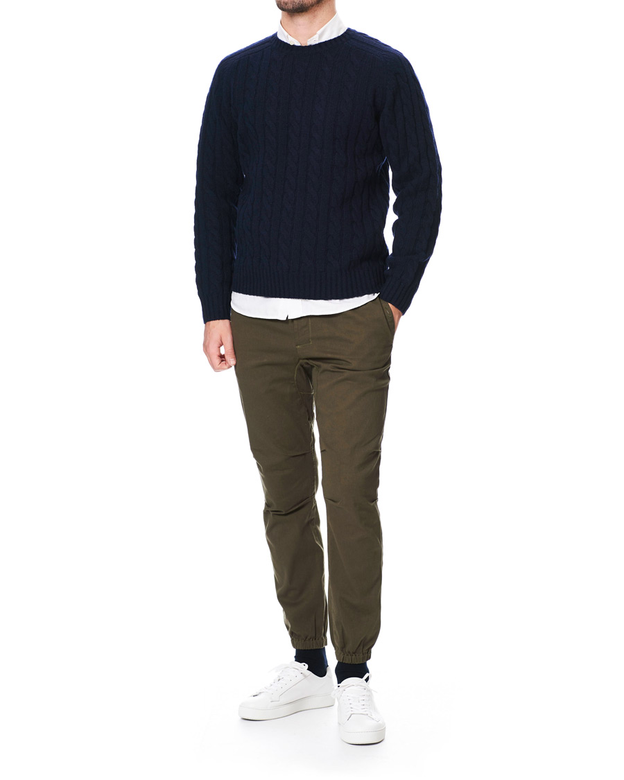 Herren | Pullover | BEAMS PLUS | Crew Neck Cable Sweater Navy