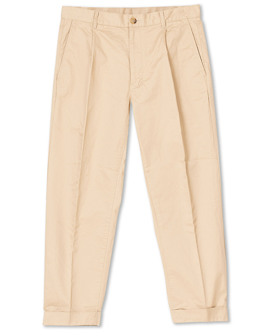 Herren | Hosen | BEAMS PLUS | Slim Fit Pleated Chinos Beige
