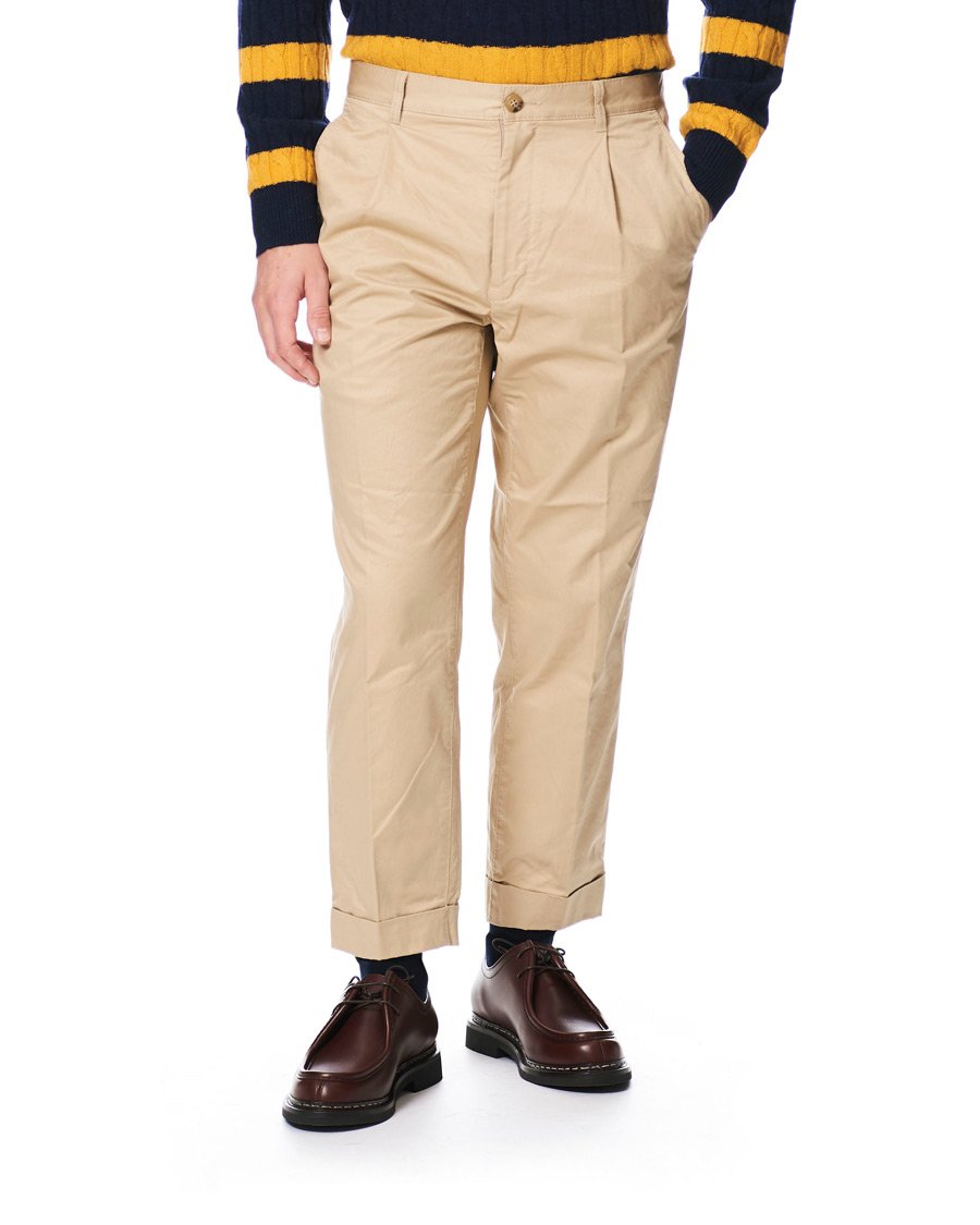 Herren | Hosen | BEAMS PLUS | Slim Fit Pleated Chinos Beige
