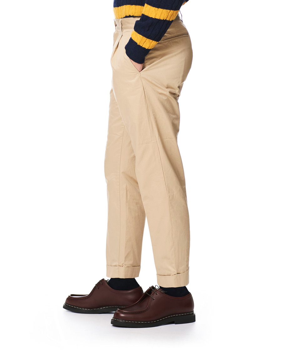 Herren | Hosen | BEAMS PLUS | Slim Fit Pleated Chinos Beige