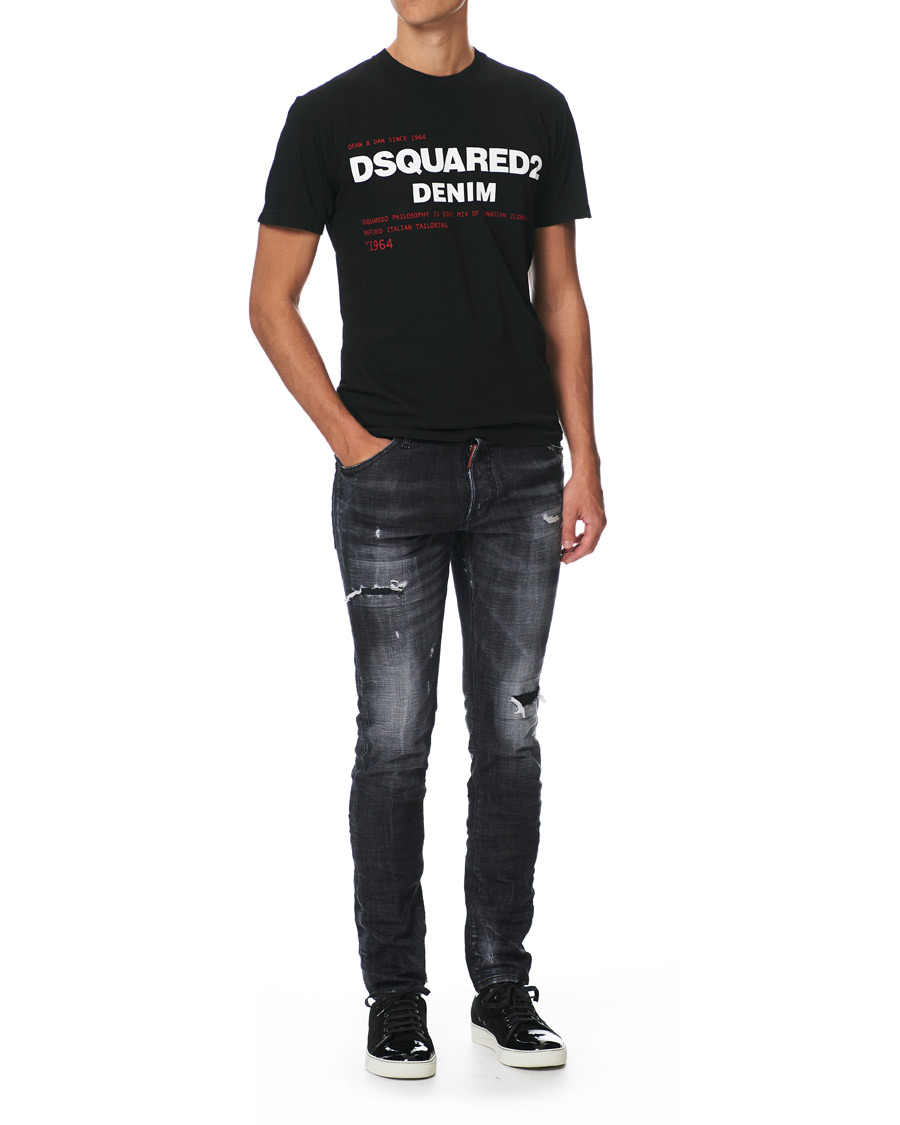 Herren | T-Shirts | Dsquared2 | Cool Fit Print Logo Crew Neck Tee Black