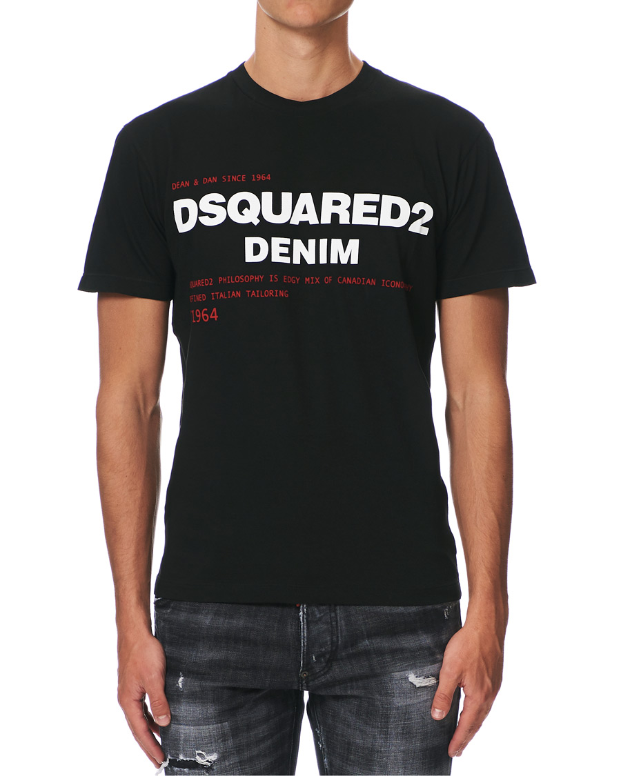 Herren | T-Shirts | Dsquared2 | Cool Fit Print Logo Crew Neck Tee Black