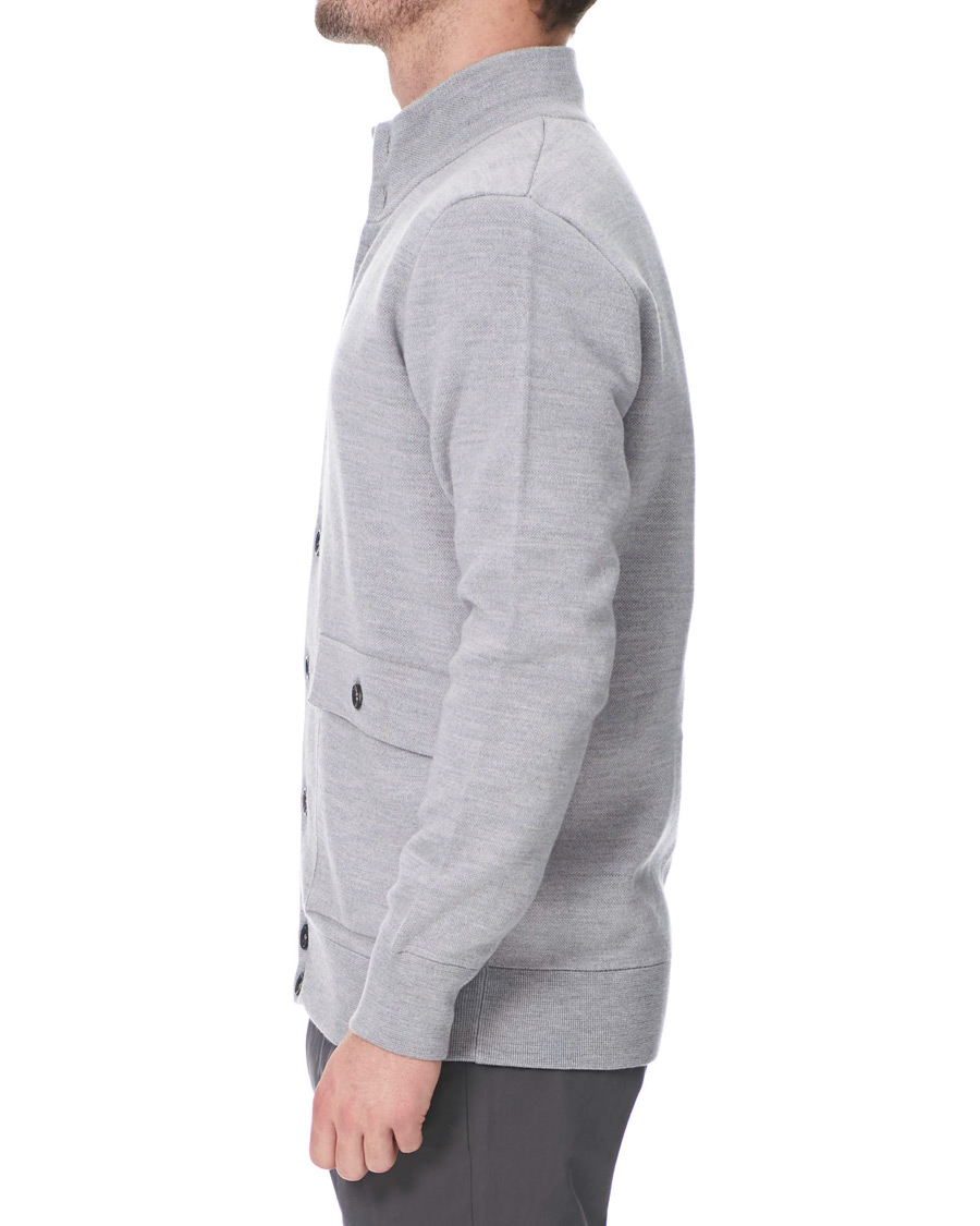 Herren | Pullover | 14 Savile Row | Silk/Cashmere/Wool Cardigan Pale Grey