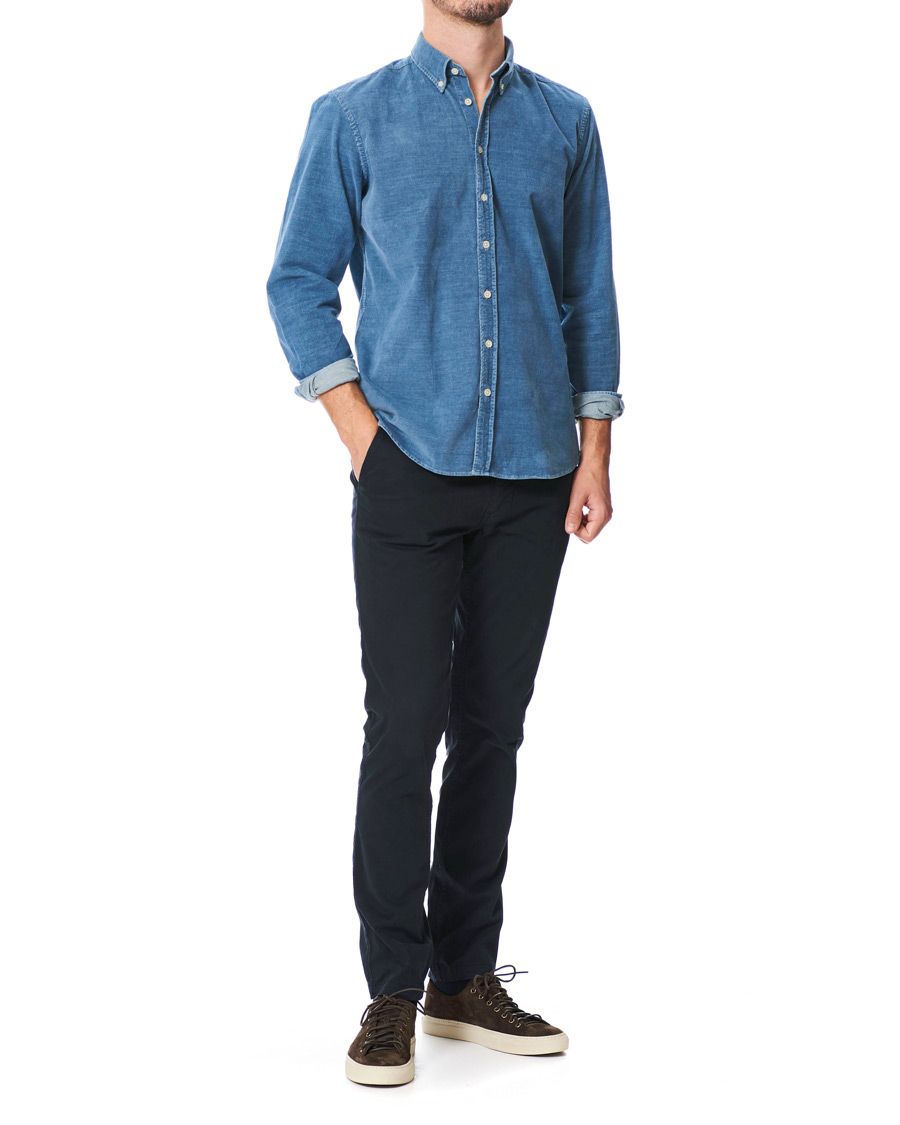 Herren | Hemden | Hackett | Indigo Baby Cord Shirt Indigo