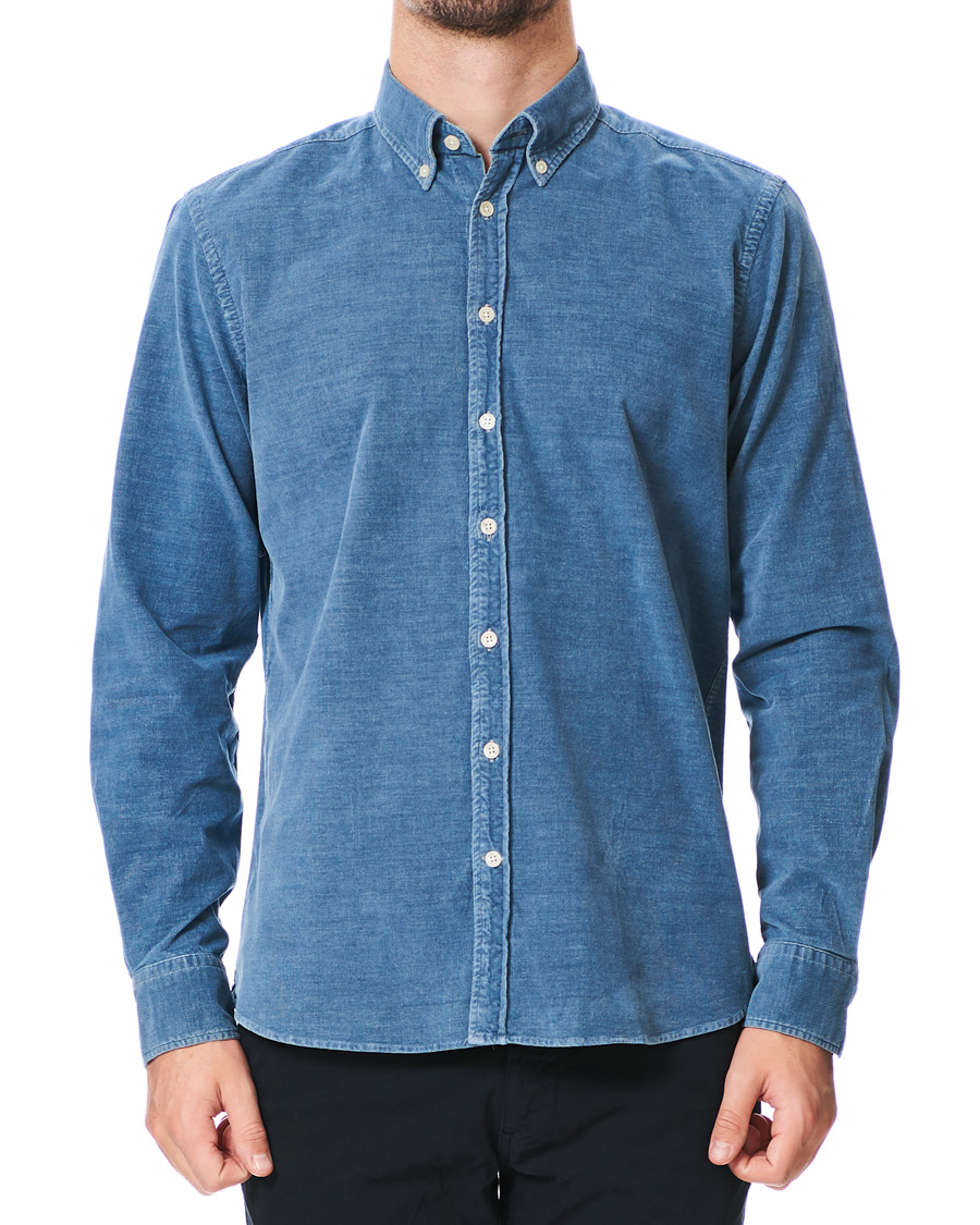 Herren | Hemden | Hackett | Indigo Baby Cord Shirt Indigo