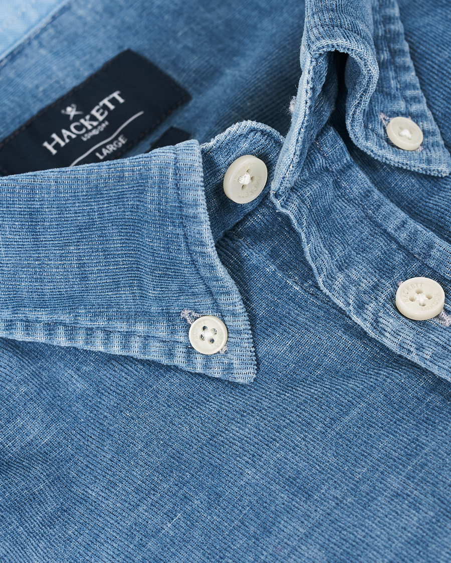 Herren | Hemden | Hackett | Indigo Baby Cord Shirt Indigo