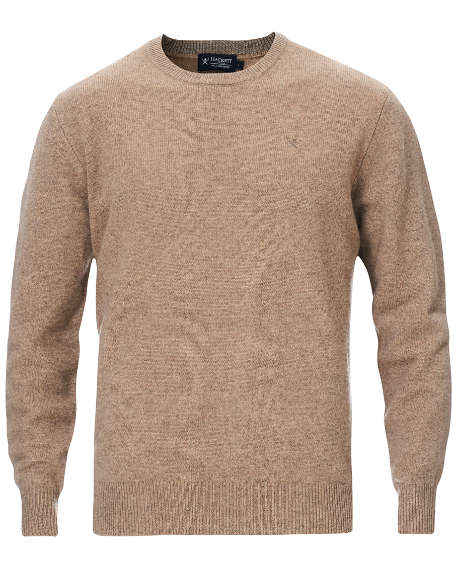 Herren | Pullover | Hackett | Lambswool Crew Neck Mushroom